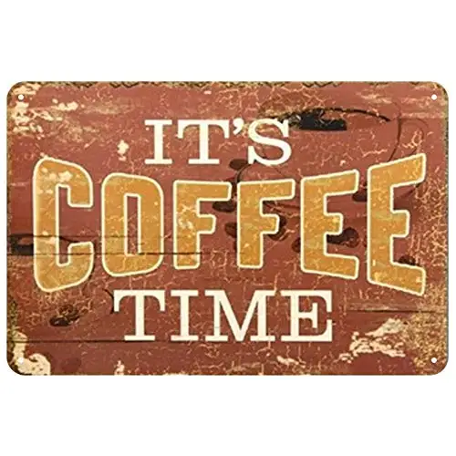 

Coffee Theme Plates Retro Door Wall Decor Tavern Hotel Kitchen Livingroom Barber Shop Decor 8x12 Inches Tin Sign