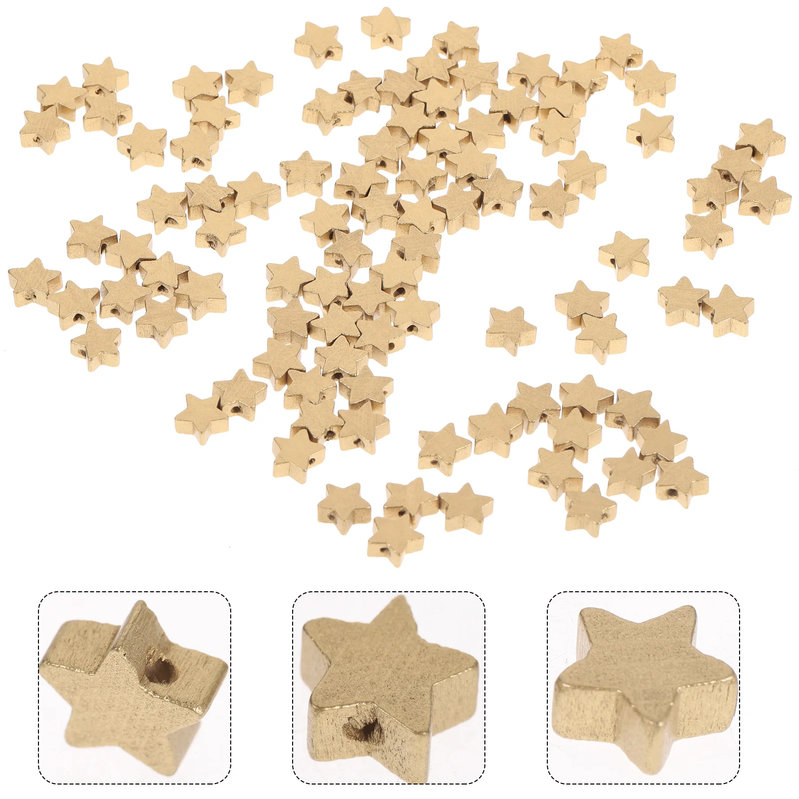 

Wood Beads Star Disc Bead Wooden Piece Making Diy Crafts Loose Unfinished Jewelryround Decor Bracelet Hanging Spacer Earring