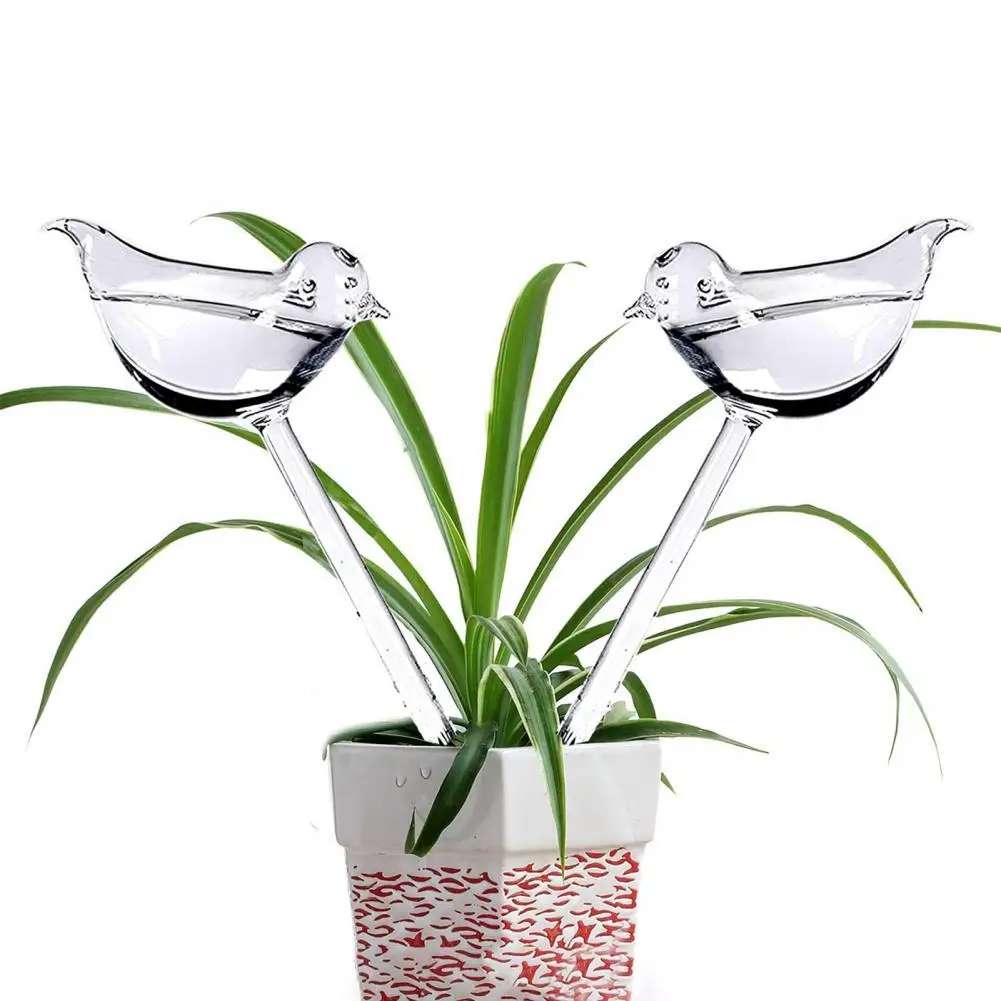 

6Pcs Great Cute Bird Shape Clear Glass Flower Irrigation Dripper Plant Dripper Wide Application Self-watering