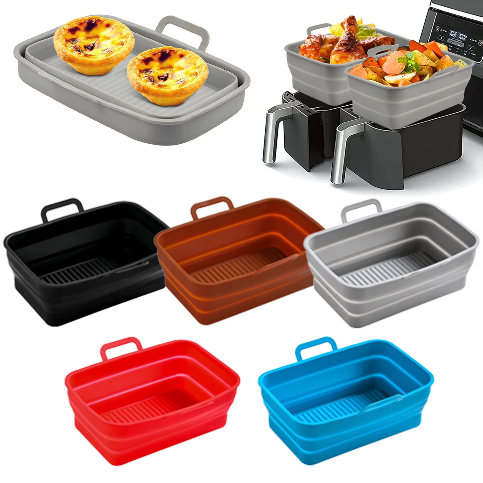 

Складная воздушная фритюрница для Ninja, силиконовая фритюрница, складная подкладка для корзины, замена пергаментной бумаги, безопасная кастрюля для еды