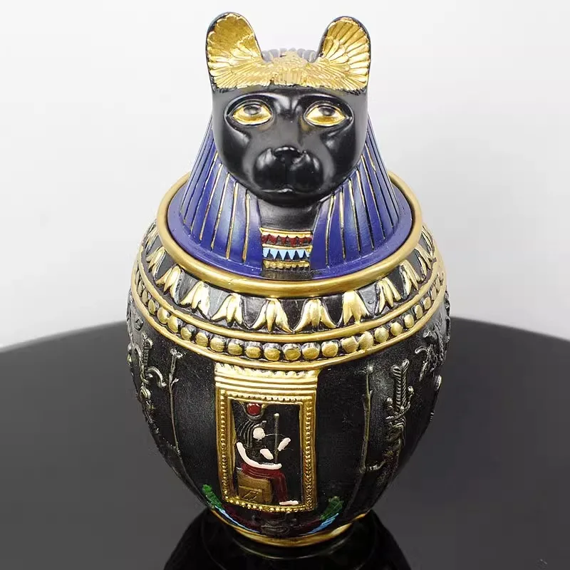 Древний Египет Анубис Орнамент из смолы Богини Бастета Канопическая банка