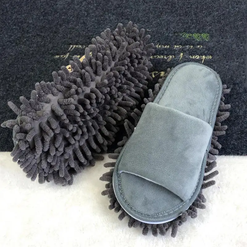 

Open Toe Lazy Floor Sweeping Slippers With Elastic Band Removable Home Floor Mopping Shoe Cover Upper Material Mop Stripes