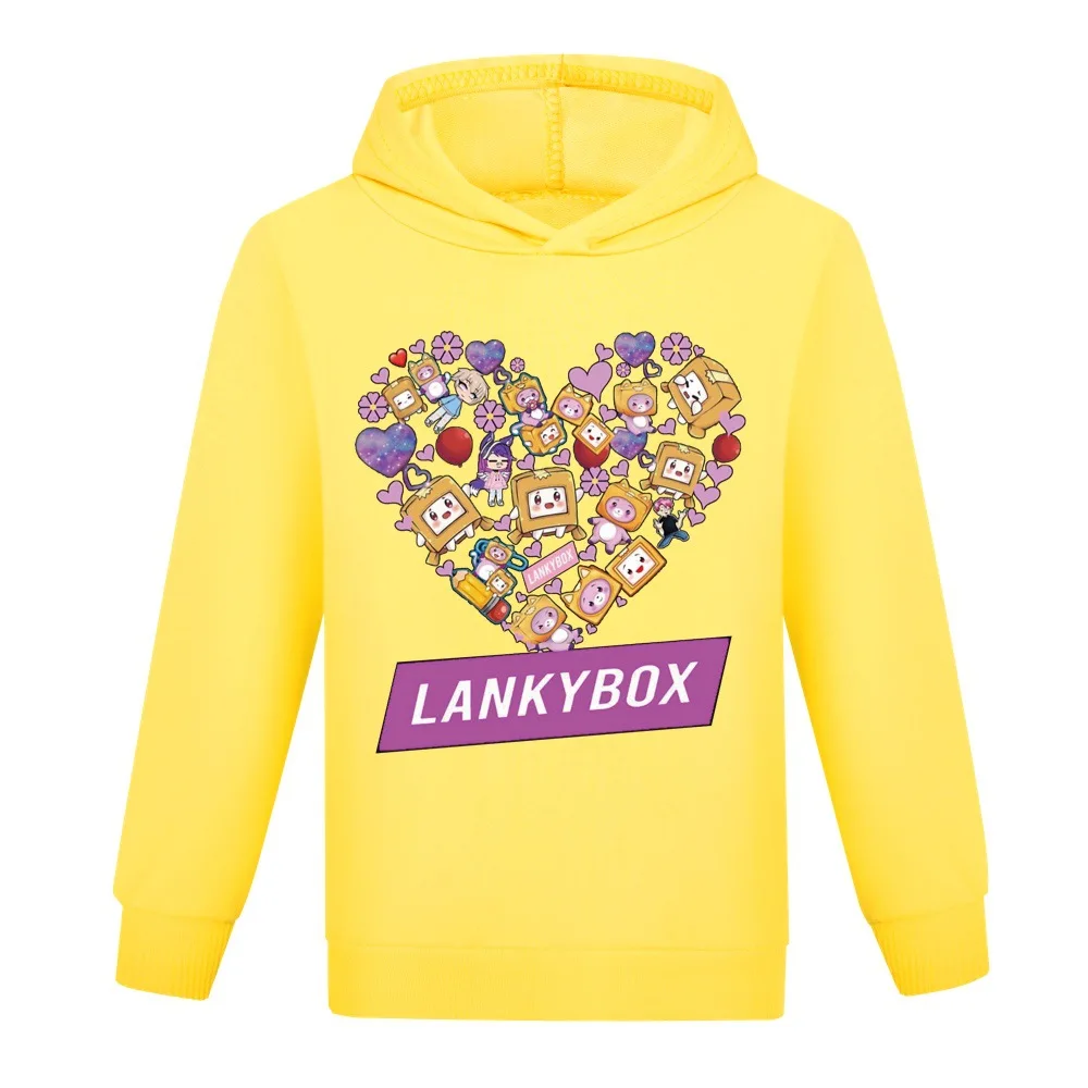 

Весенние детские толстовки Lankybox с мультяшным принтом игры, повседневный пуловер, свитшот для девочек-подростков и мальчиков, детская модна...