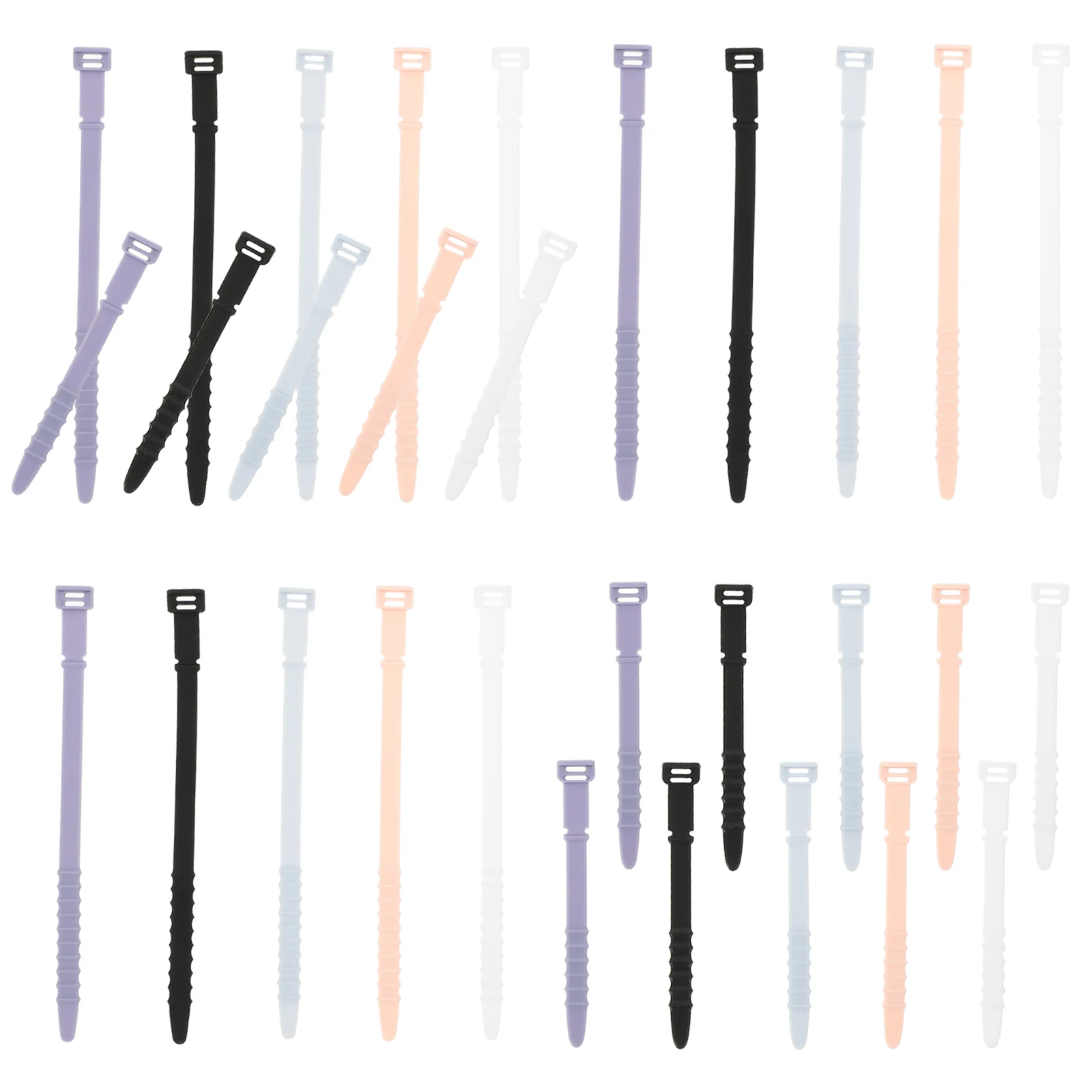 

40 шт., силиконовый органайзер для кабелей, на молнии