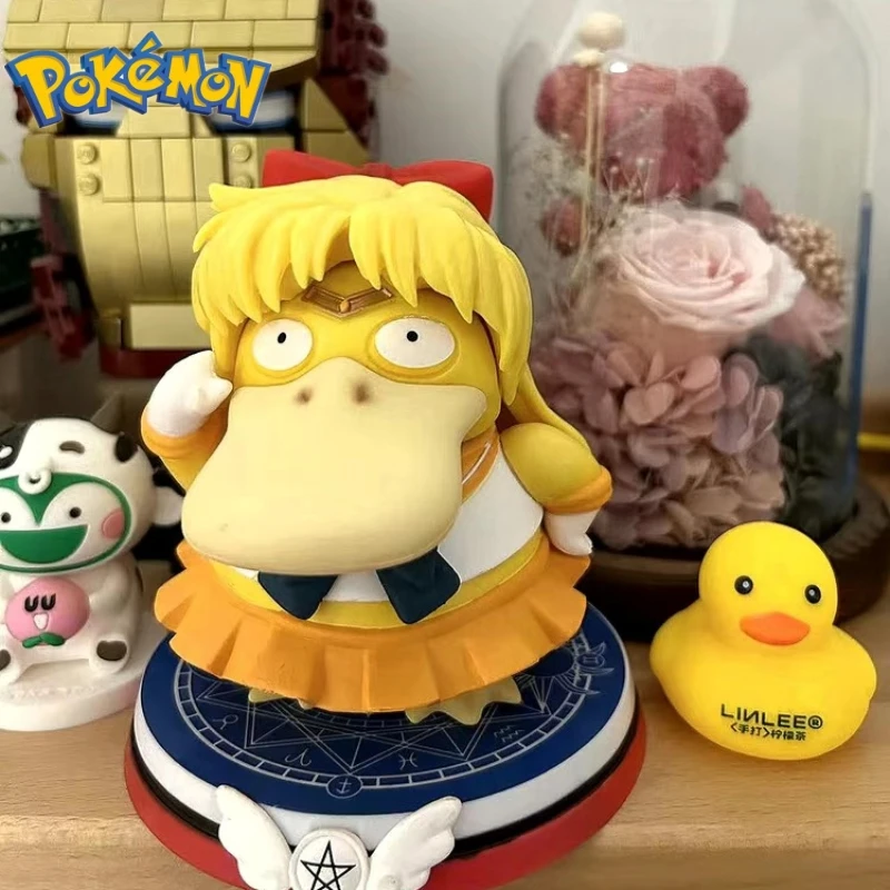 

Anime Figurine Pokemon Psyduck Sailor Moon Minako Makoto Action Figure Statue Kawaii Doll Model Decoration Car Ornament Toy Gif