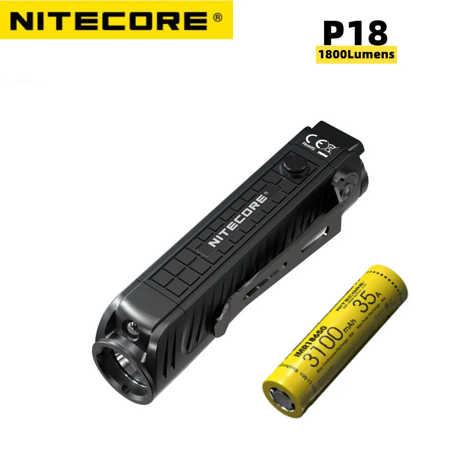 

Тактический фонарик NITECORE P18, 1800 люмен, XHP35, HD, яркий, белый, красный, искусственное снаряжение, лампа для правоохранительных органов, уличный фонарь, освещение для кемпинга