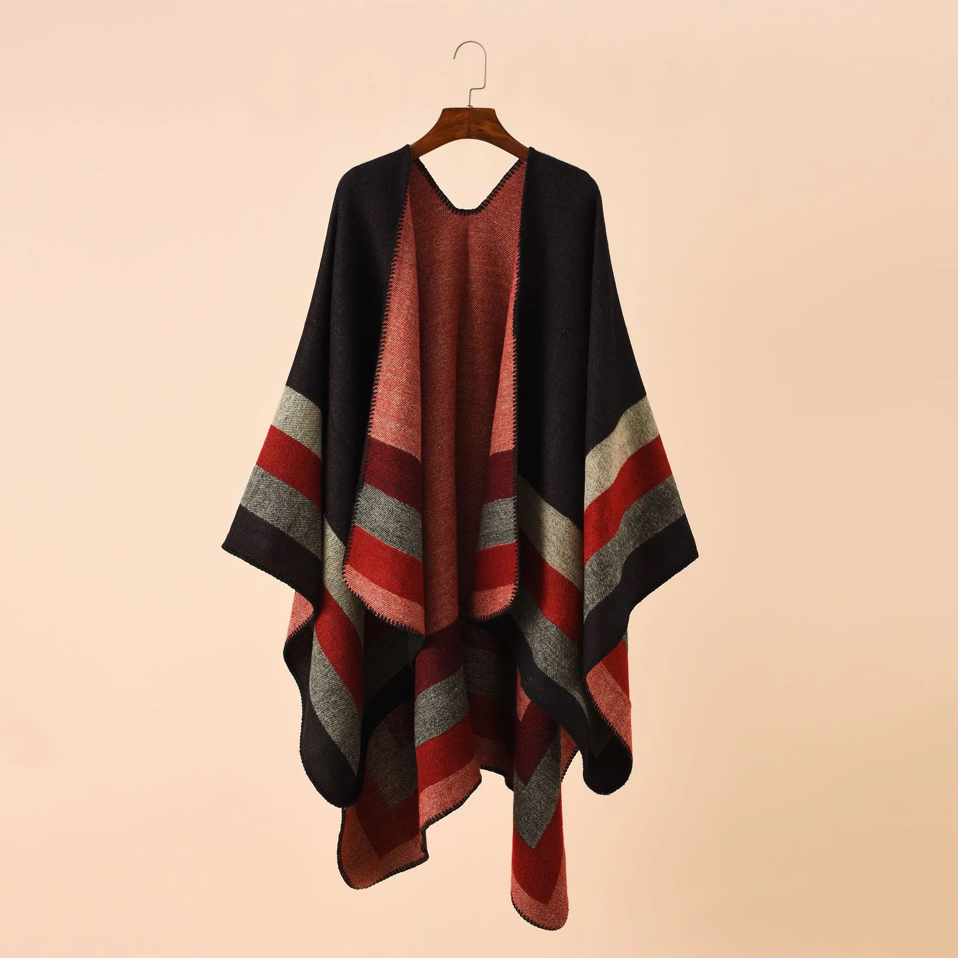 2022 New Fashion Winter Warm Plaid Ponchos And Capes For Women Oversized Shawls and Wraps Cashmere Pashmina Female Bufanda Mujer