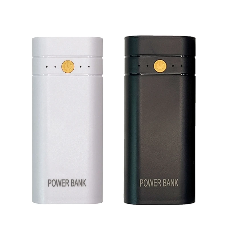 

Battery-Charger-Case Portable DIY Power Bank Box with Indicator 2.1A5V Input&Output 2x18650 Battery Case Black-/White