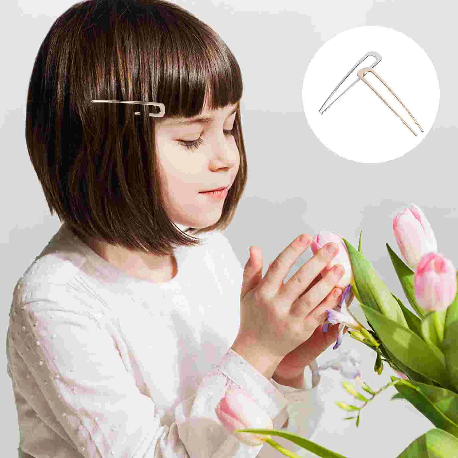 

Hair U Pin Shaped Stick French Alloy Updo Sticks Clips Fork Shape Vintage Style Women Chignon Accessories Forks Hairpin Metal