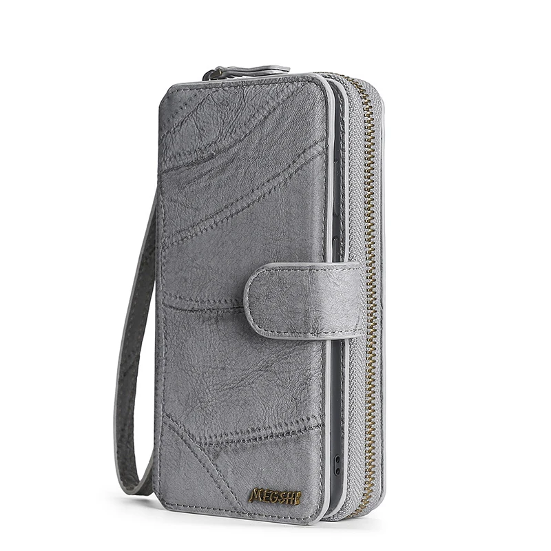 Multifunctional Flip Cover Zipper Wallet Phone Case For Iphone 14 13 13 Pro Max 11 12 Mini Pro 7 8 Plus X Xs Max Xr Bracket Case