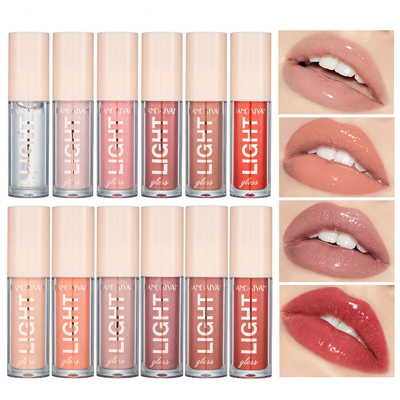 

12 Color Sexy Women Mirror Water Gloss Lip Gloss Suit Lacquered Glass Lip Dense Moisturizing Pearlescent Lip Glaze Lipstick YZL9