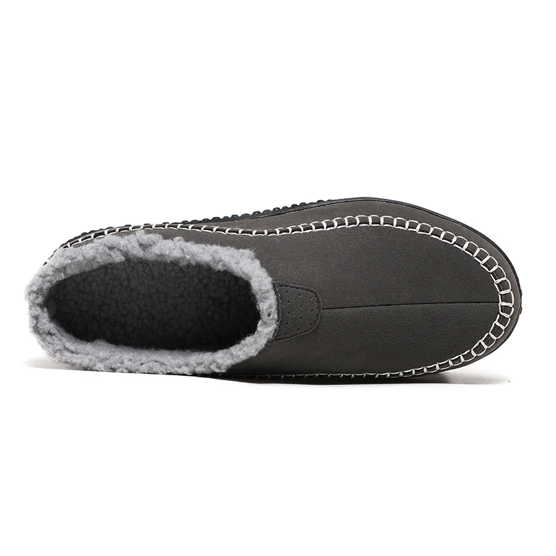 Мужские мокасины без шнуровки зимние домашние/наружные теплые нечеткие удобные