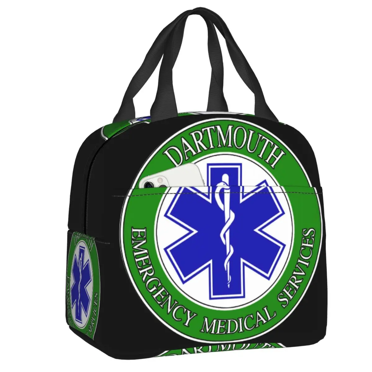 

Emt Star Of Life Insulated Lunch Tote Bag for Women Emt Paramedic Medical Thermal Cooler Food Lunch Box Outdoor Camping Travel