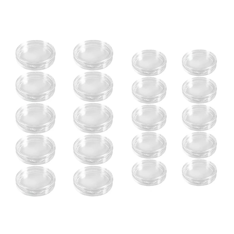 

20 Pcs Small Round Transparent Plastic Coin Capsules Box, 10 Pcs 33Mm & 10 Pcs 40Mm