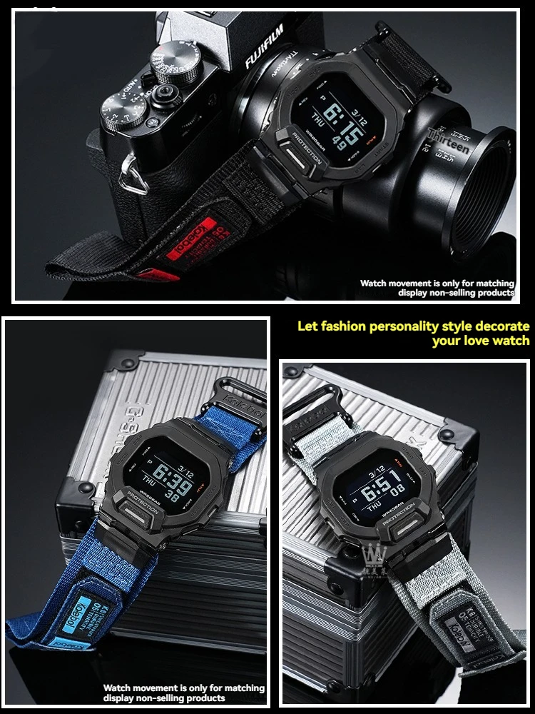 Фото GBD200 спортивный браслет на открытом воздухе для Casio G-shock Black Knight 3506 GBD-200-1/GBD-200sm модифицированный нейлоновый ремешок мужской парусиновый ремешок для часов №5