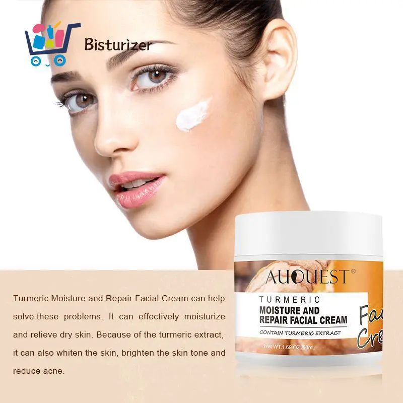 

50g Turmeric Face Cream Moisturizing Anti Aging Wwrinkle Brighten Tone Lift Tighten Nourish Lotion Face Cream Fade Fine Lines