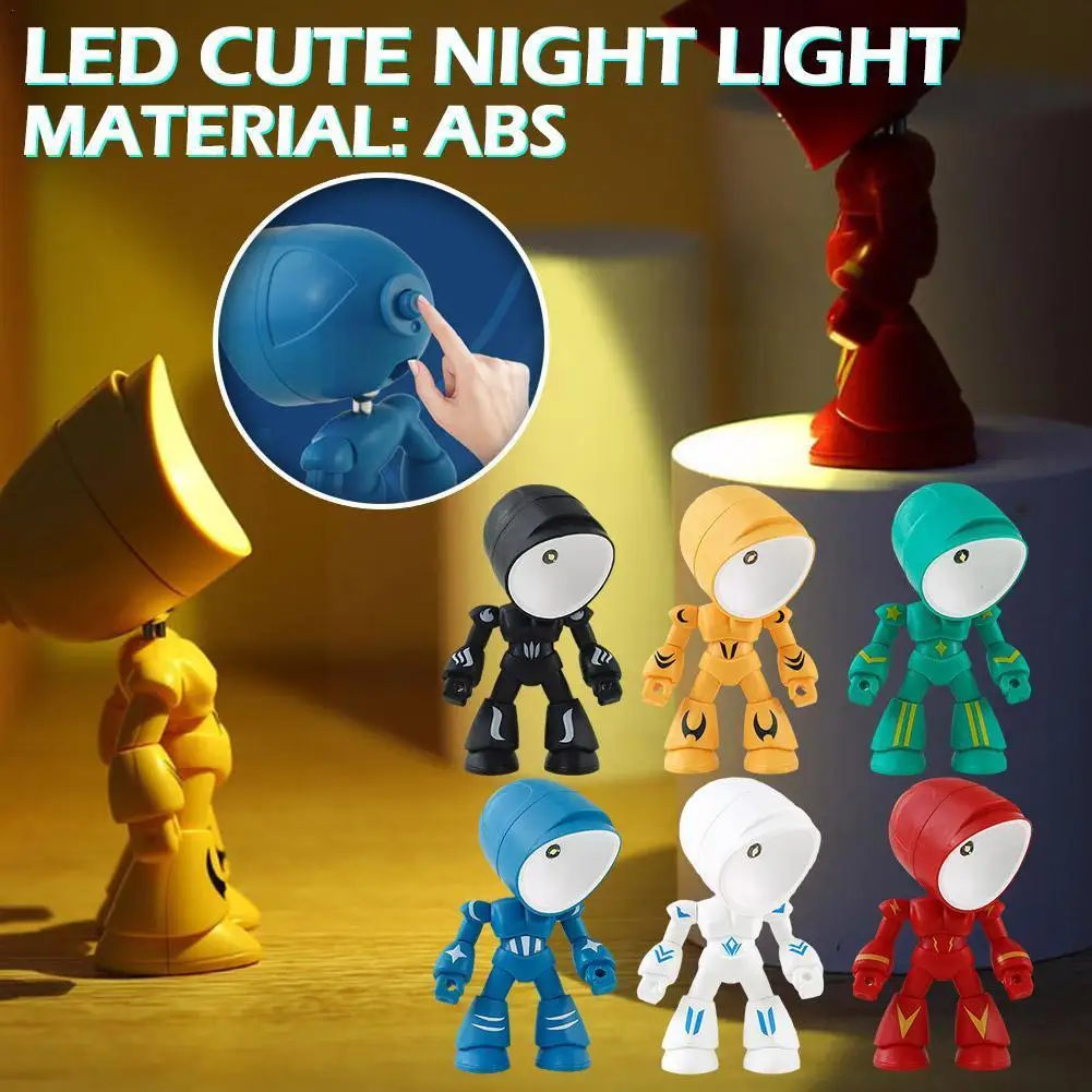 

Мультяшный мини-ночник, маленькая Светодиодная настольная лампа, Портативный Регулируемый милый ночсветильник для детей, ночсветильник, л...