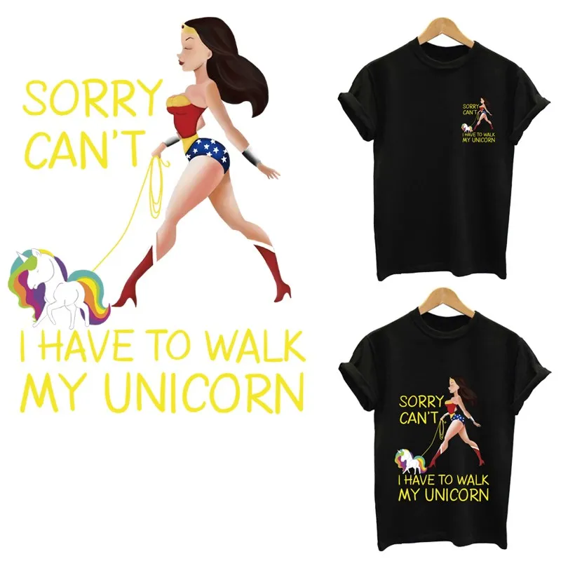 

Unicorns and beauties transfer fusible stripes heat-sensitive patches stickers custom patch Iron-on transfers for clothing