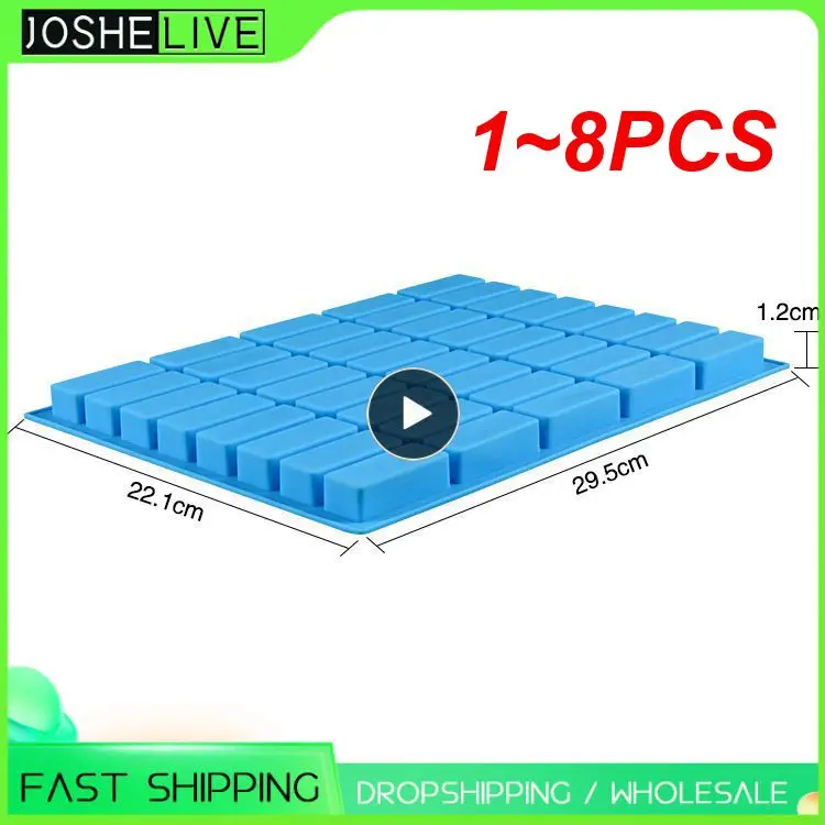

1~8PCS Cavities Rectangle Silicone Mold Granola Bar Cake Mold Chocolate Silicone Moulds Handmade Soap Mold Tray