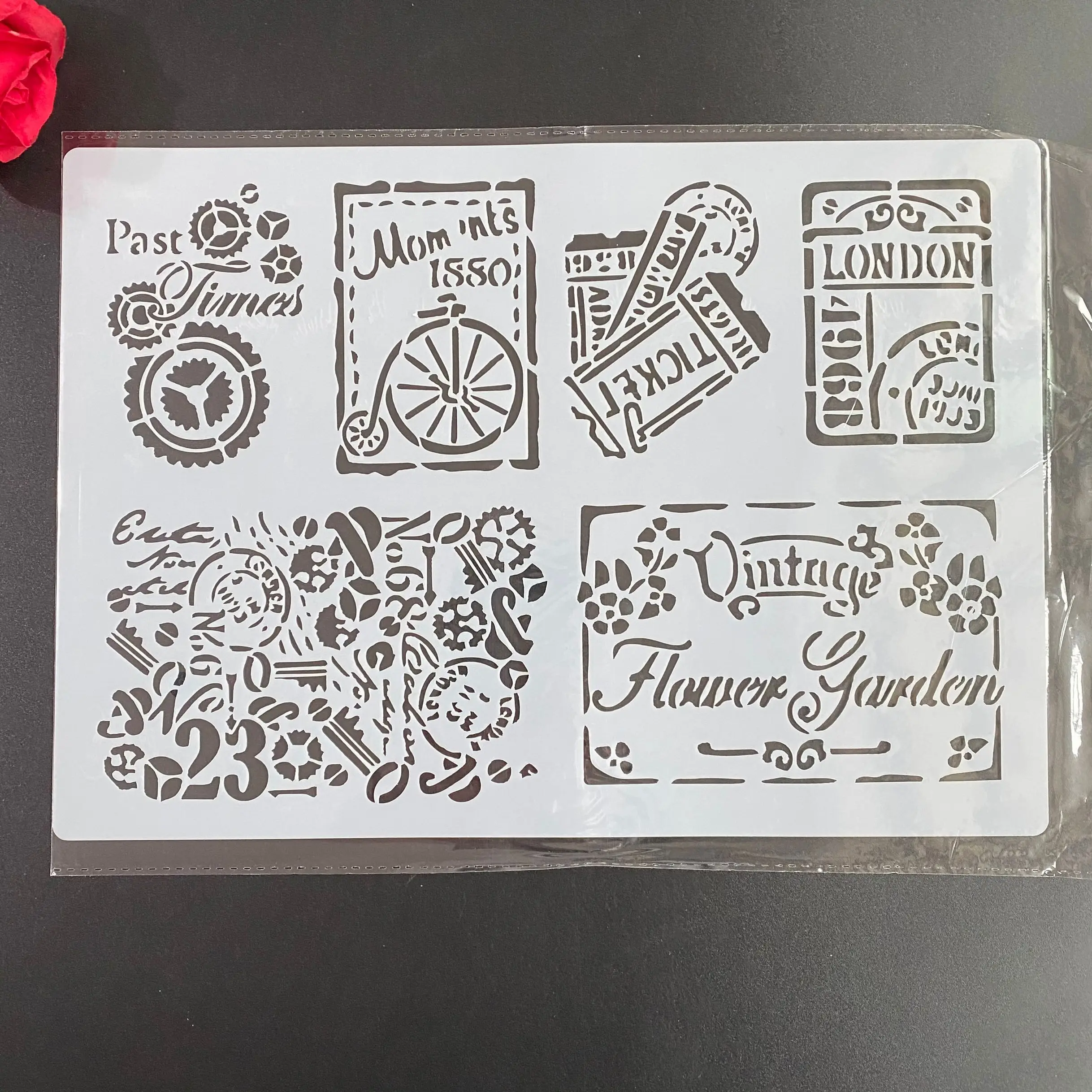 

DIY Stencils Wall Painting Scrapbook Coloring Embossing Album Decorative Paper Card Template A4 29 * 21cm Square mechanical gear