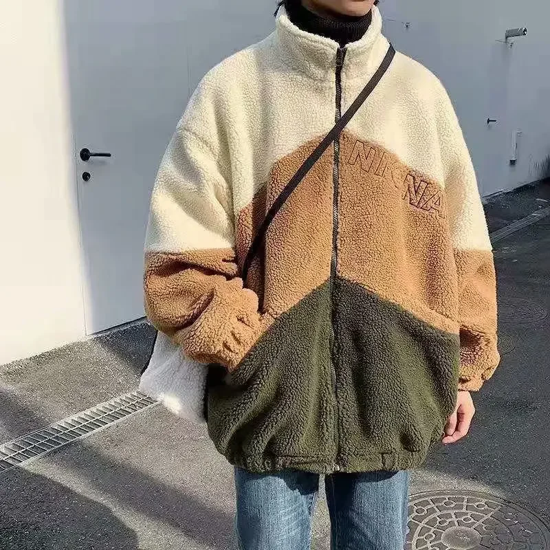 Модная мужская зимняя куртка на хлопковом наполнителе свободного кроя в