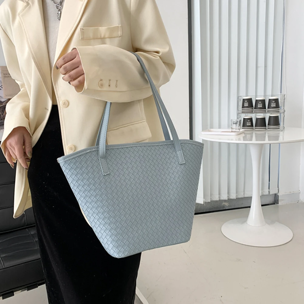 

Fashion Women 's Bag Textured Solid Color Top-handle Tote Bag Lady Large Capacity Trending Luxury Brand Designer Handbags