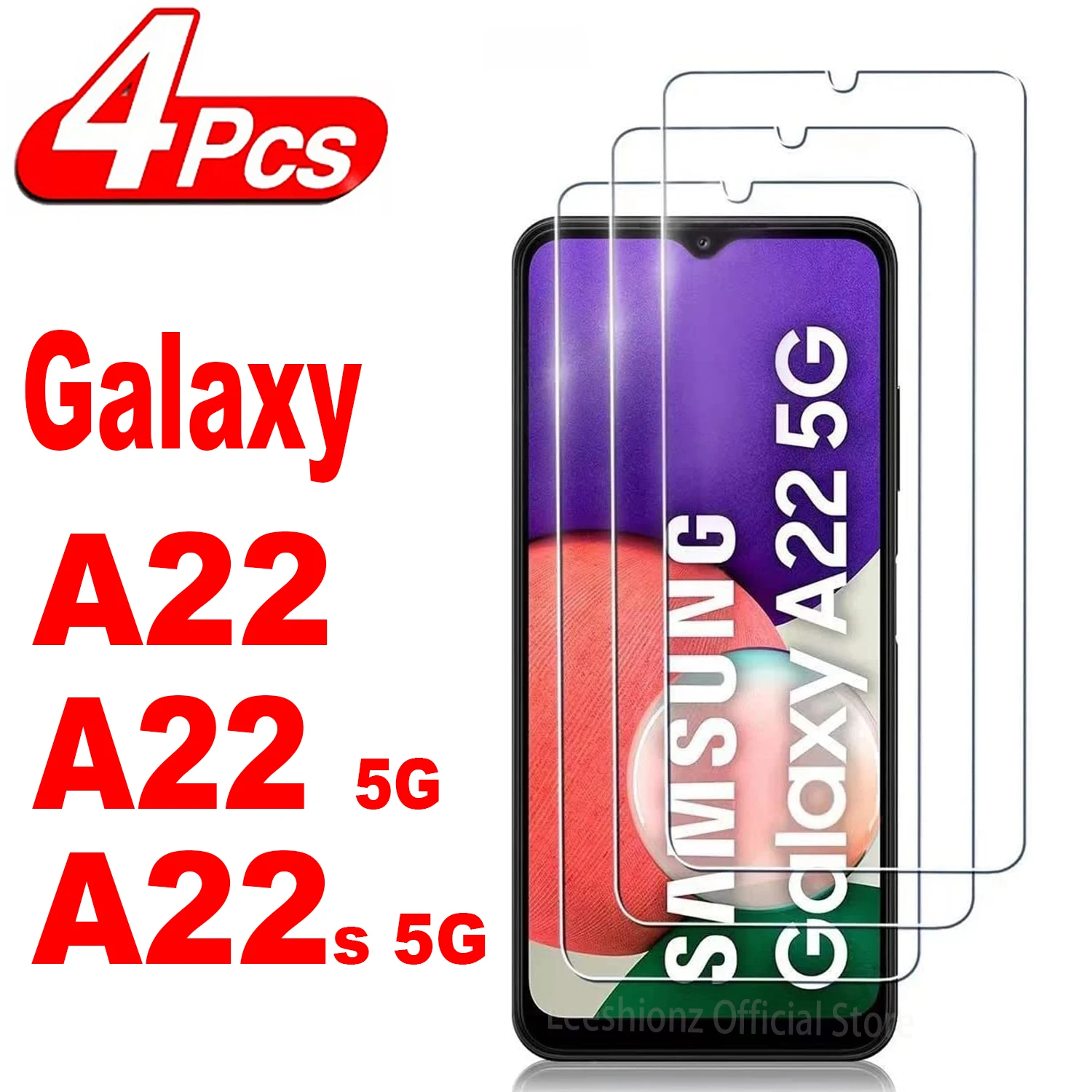 2/4Pcs Screen Protector Glass For Samsung Galaxy A22 A22s 5G A22-5G Tempered Glass Film