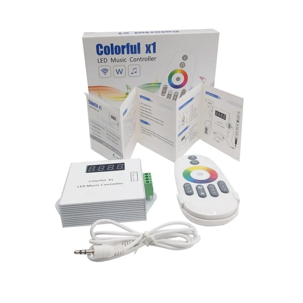 

Led Strip Controller Music Colorful X1 /X2 Max 600/1000 Pixels WS2812B WS2811 SK6812 USC1903 IC Digital With RF Touch Remote