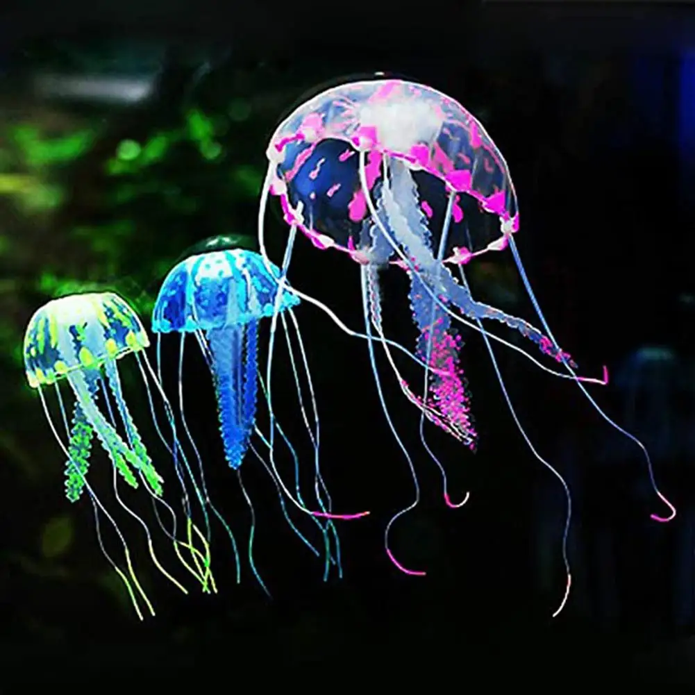 

Glowing Silicone Fake Jellyfish Artificial Ornaments For Aquarium Fish Tank Landscaping Decoration