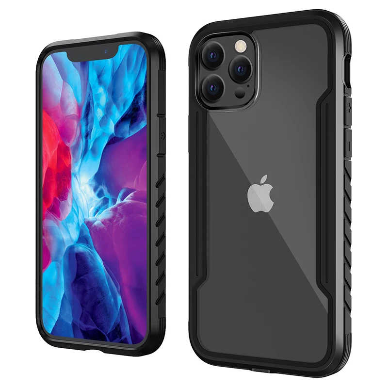 

Transparent Back Case for iPhone 13 Pro Max Quality Metal Frame Clear Phone Cover for iPhone 12 Mini Anti Drop Protection