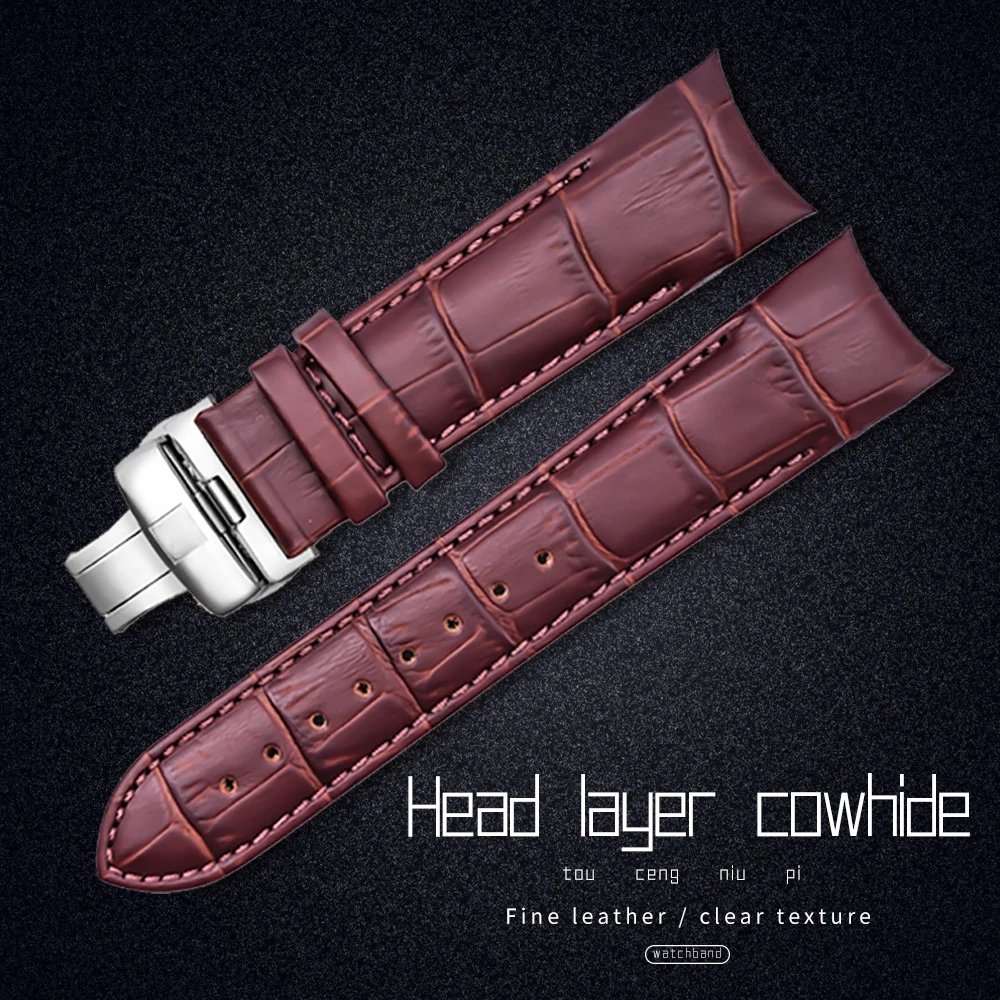 OTMENG Calfskin Genuine Leather 22mm Watch Men's Strap for Tissot 1853 T035627A T035210A  Couturier Watch Band Butterfly Buckle