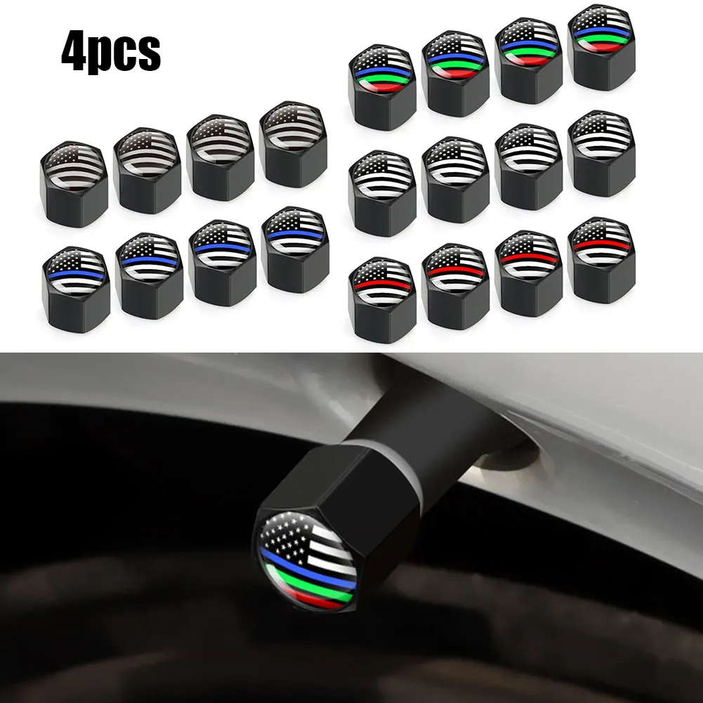 

4pcs Black Alloy Car Tire Valve Cap Air Valve Stem Cap For Autos Motorcycles Bikes Tire Valve Stem Cap Replacement