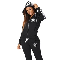 womens tracksuit zipper hoodie and pants ladies pullover sweatshirt trousers with pockets spring fall long sleeve 2 pcs set