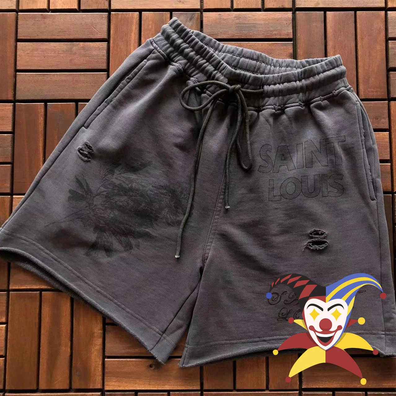 Винтажные потертые шорты Saint Louis мужские и женские с Кулиской