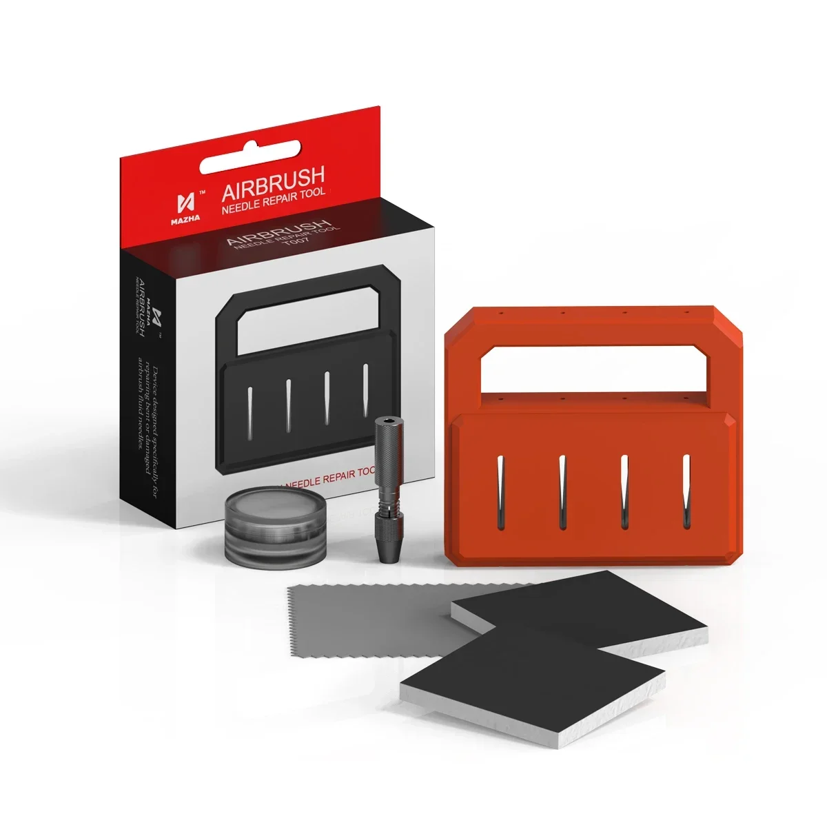 Новый набор инструментов для ремонта игл для аэрографа MAZHA T0007, 4 размера, насадки с микроизгибом, подходят для аксессуаров для обслуживания моделей аэрографа