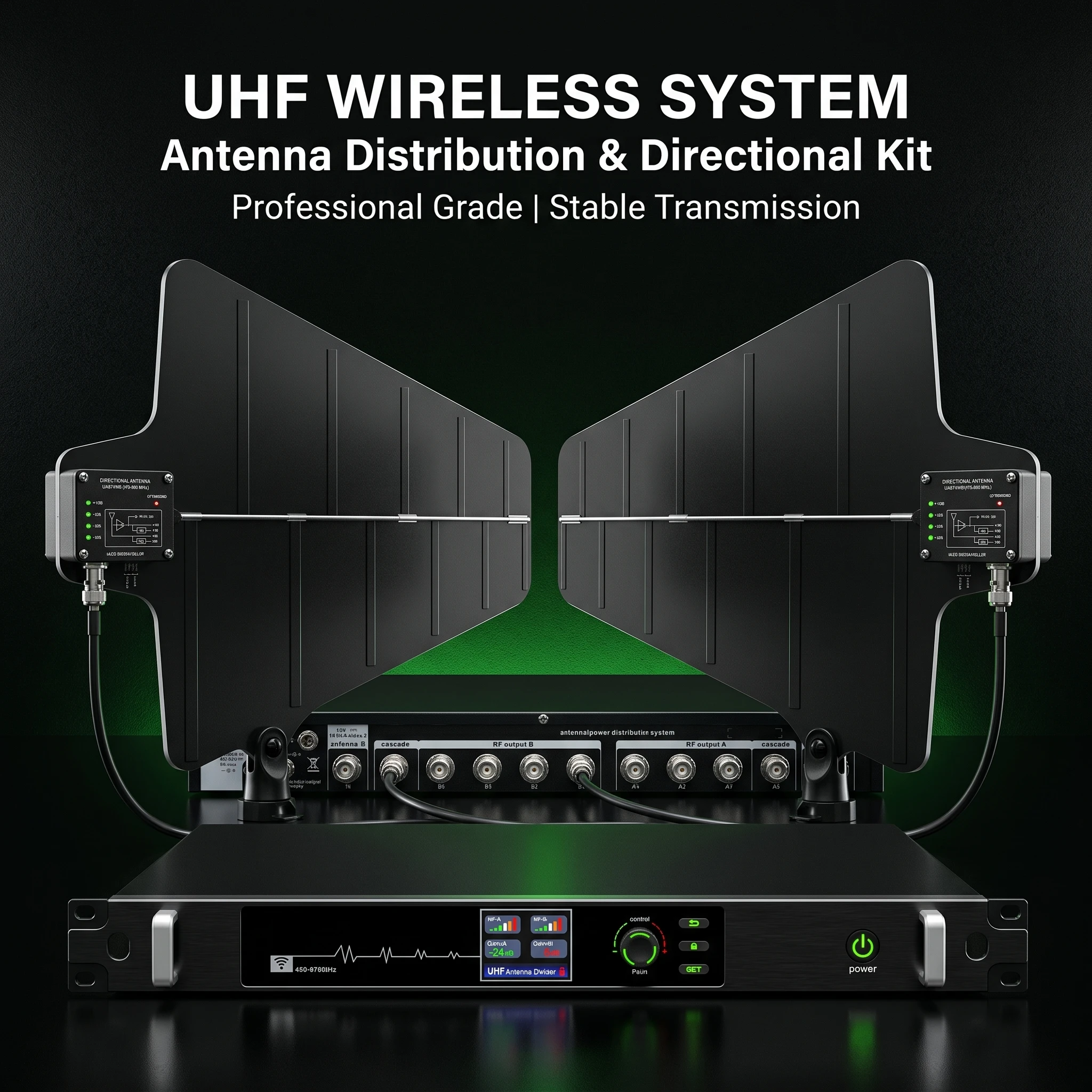 Фото Система распределения антенн Paulkitson AT-10pro UHF, направленный комплект 450-970 МГц, 10 каналов, стабильный беспроводной микрофон для сцены, караоке, живых выступлений №2