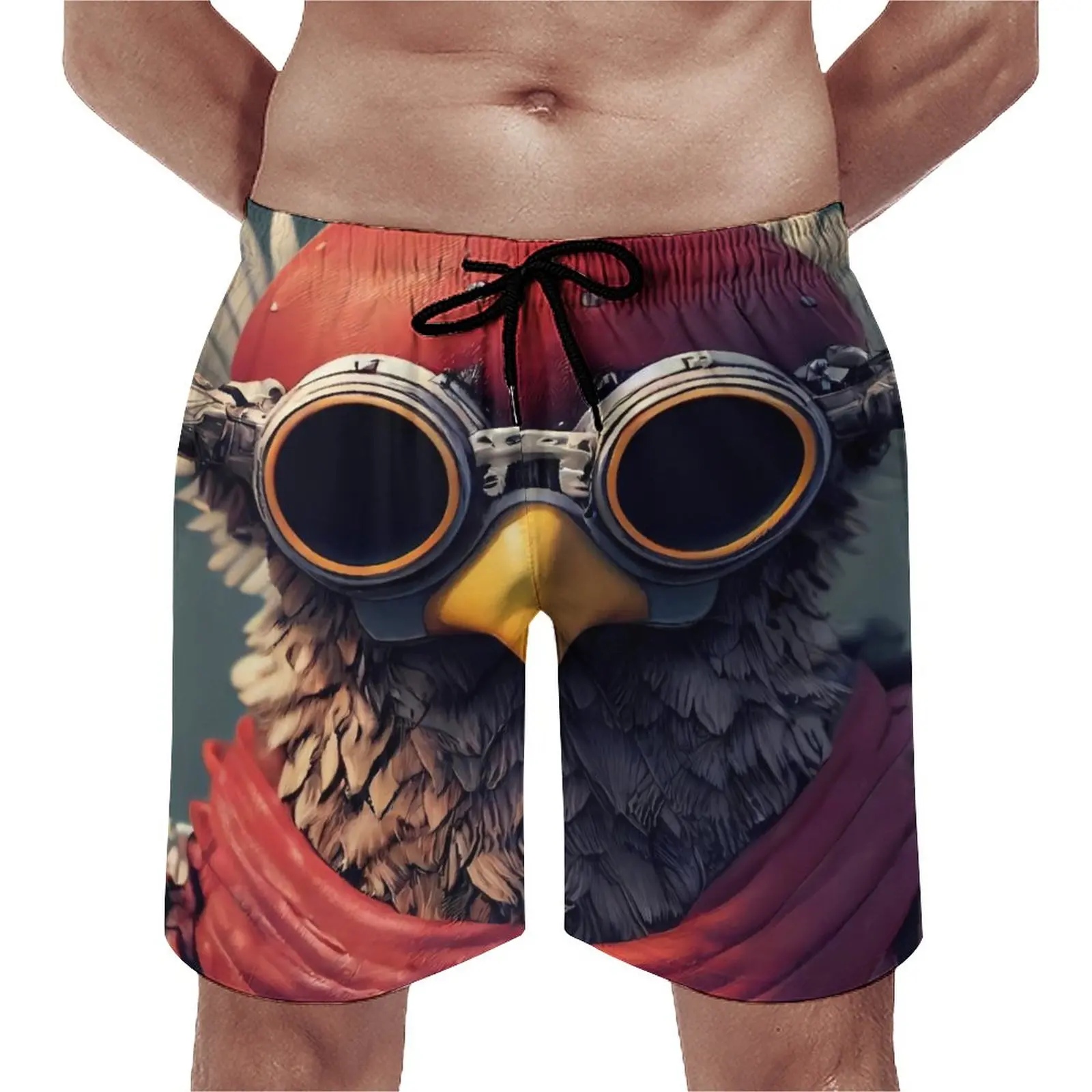 

Funny Animal Board Shorts Summer Eagle Pirate Bird Classic Beach Short Pants Sports Surf Quick Drying Pattern Swimming Trunks