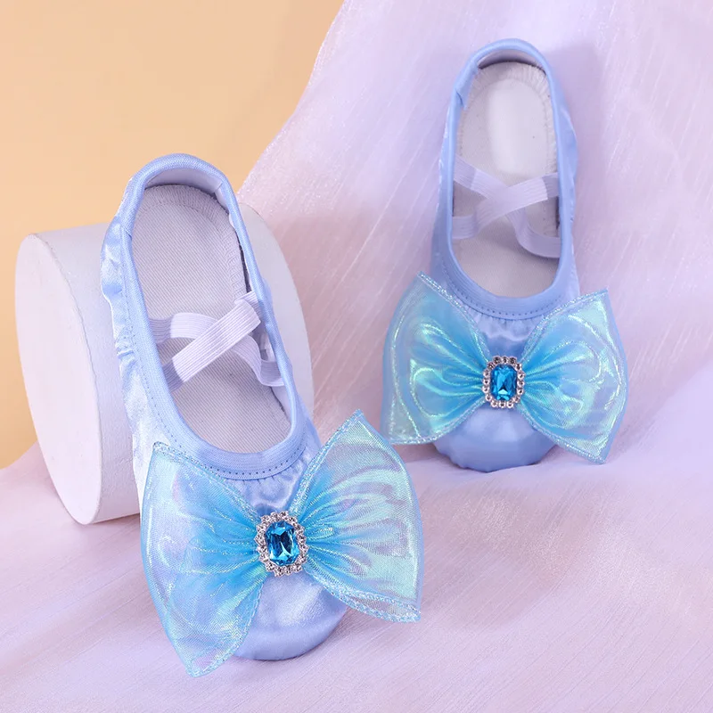ballet shoes girl bow mesh Girl princess dancing for girls dancers Dance flats sports