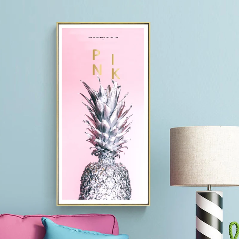 

Листья в скандинавском стиле, ананас, роза, цветок, живопись, домашнее настенное украшение, тропические настенные картины, холст, живопись, п...