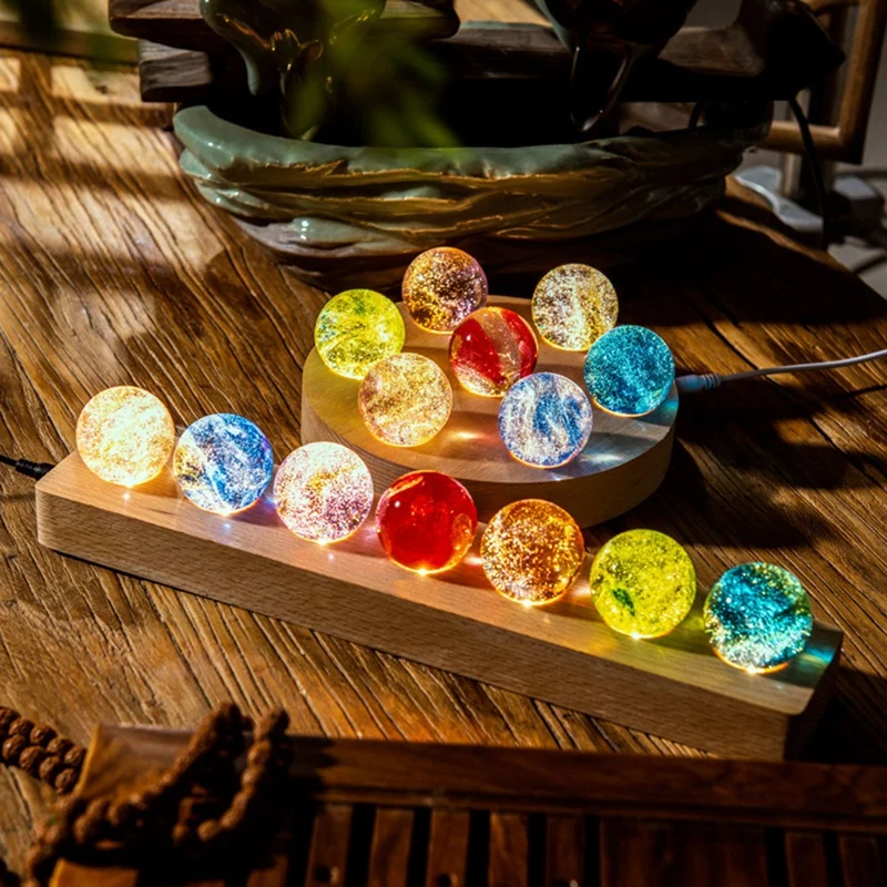 Фэнтезийный красочный стеклянный шар со звездой светящаяся планета астрономия с