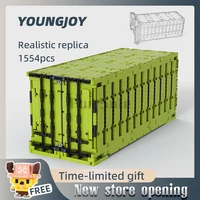 moc 31288 20 feet shipping container model can be connected truck 1554pcs building block diy assemble toy for kids gift