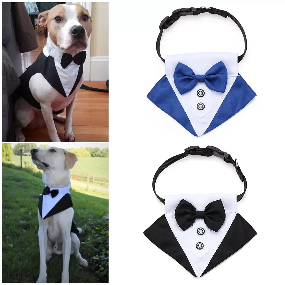 

2 Types Pet Dog Cat Formal Necktie Tuxedo Bow Tie Black and Red Collar for Dog Cat Pet Accessories Suit for small medium pets