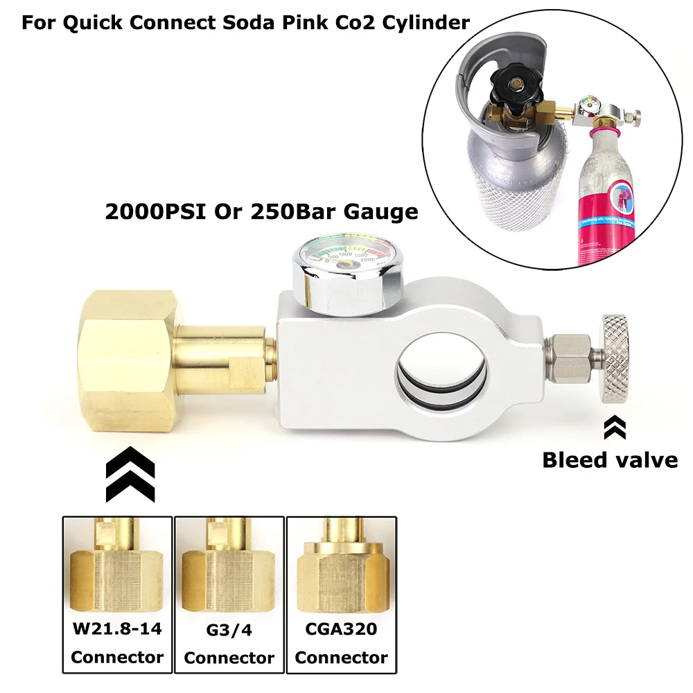 Pink Soda Water Stream Quick Connect Bombola Di Co2 (Terra Duo Art) Ricarica Adattatore Per Stazione Di Riempimento Con Connettore W21.8 G3/4 Cga320