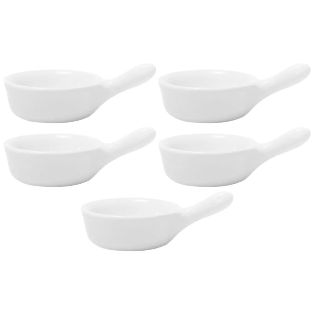 

5 Pcs Ceramic Saucer Handle Decorative Tray Dip Bowls Small Bowl Dipping Bowls Handles Ceramics Saucers Bowl