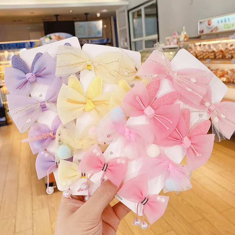 

8pcs Korean Sweet Color Bow Girls Hairpins Candy Color Flower Hair Accessories Kids Lolita Accessories Girls Gifts 2022 New