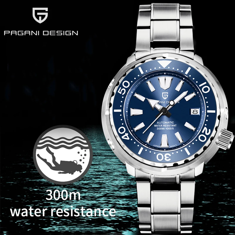 

PAGANI DESIGN New 300M Diving Mechanical Wristwatch Luxury Sapphire Glass NH35A Movement Ceramic Bezel Automatic Men's Watches