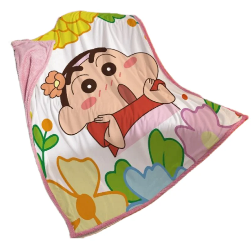 

Crayon Shinchan cartoon anime lunch break crystal blanket creative cute children's dormitory double-sided fleece blanket gift