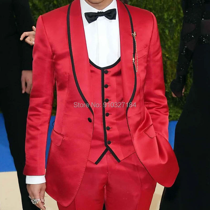 

Men Suit Vests for Wedding Prom Red Sleeveless Waistcoat
