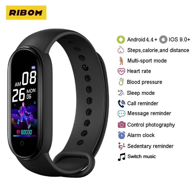 

M5 Smart Band Men Watch Heart Rate Color Screen Blood Pressure Sleep Monitor Women Pedometer For IOS Android Bluetooth 4.5