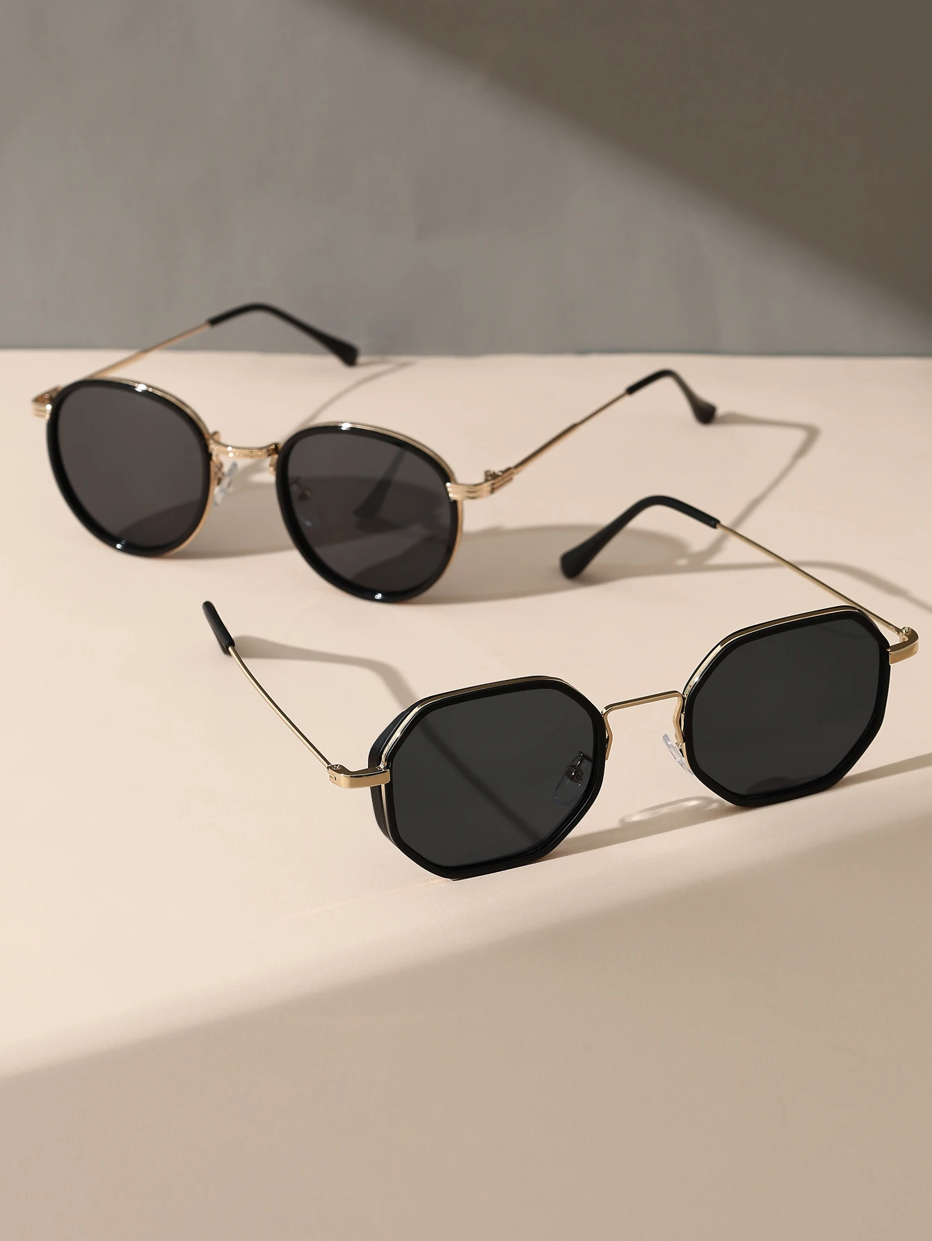 2 шт. Винтажные Солнцезащитные очки в металлической оправе